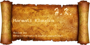 Harmati Klaudia névjegykártya